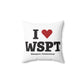 I Heart WSPT Spun Polyester Square Pillow