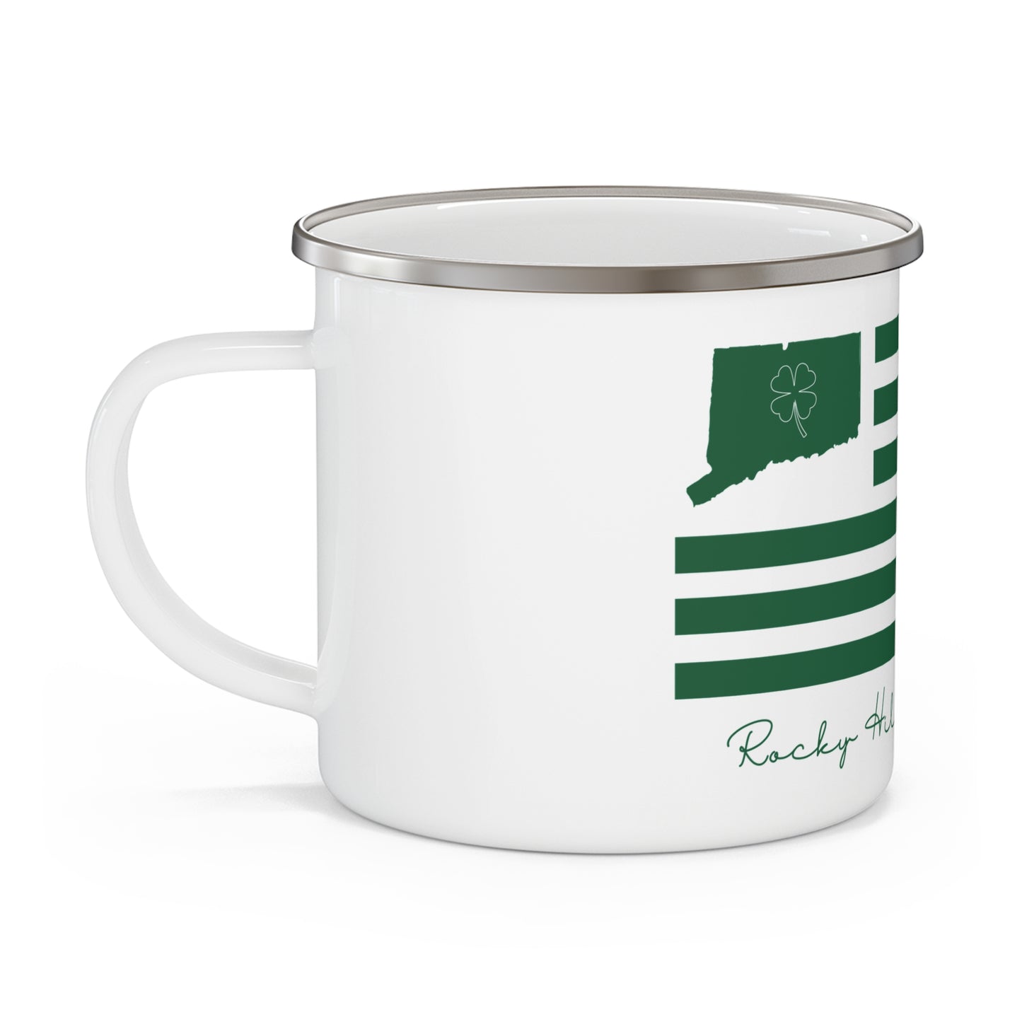 Rocky Hill Connecticut St. Patrick’s Day Flag Enamel Camping Mug