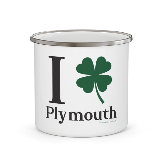 I Clover Plymouth Enamel Camping Mug