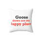 Goose Shows Are My Happy Place - Blue & Orange Polyester Square Pillow