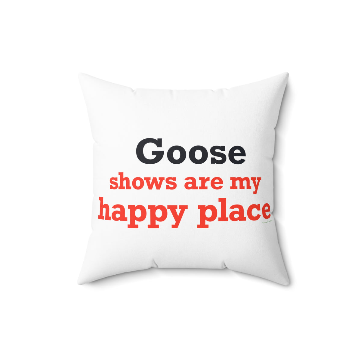 Goose Shows Are My Happy Place - Blue & Orange Polyester Square Pillow