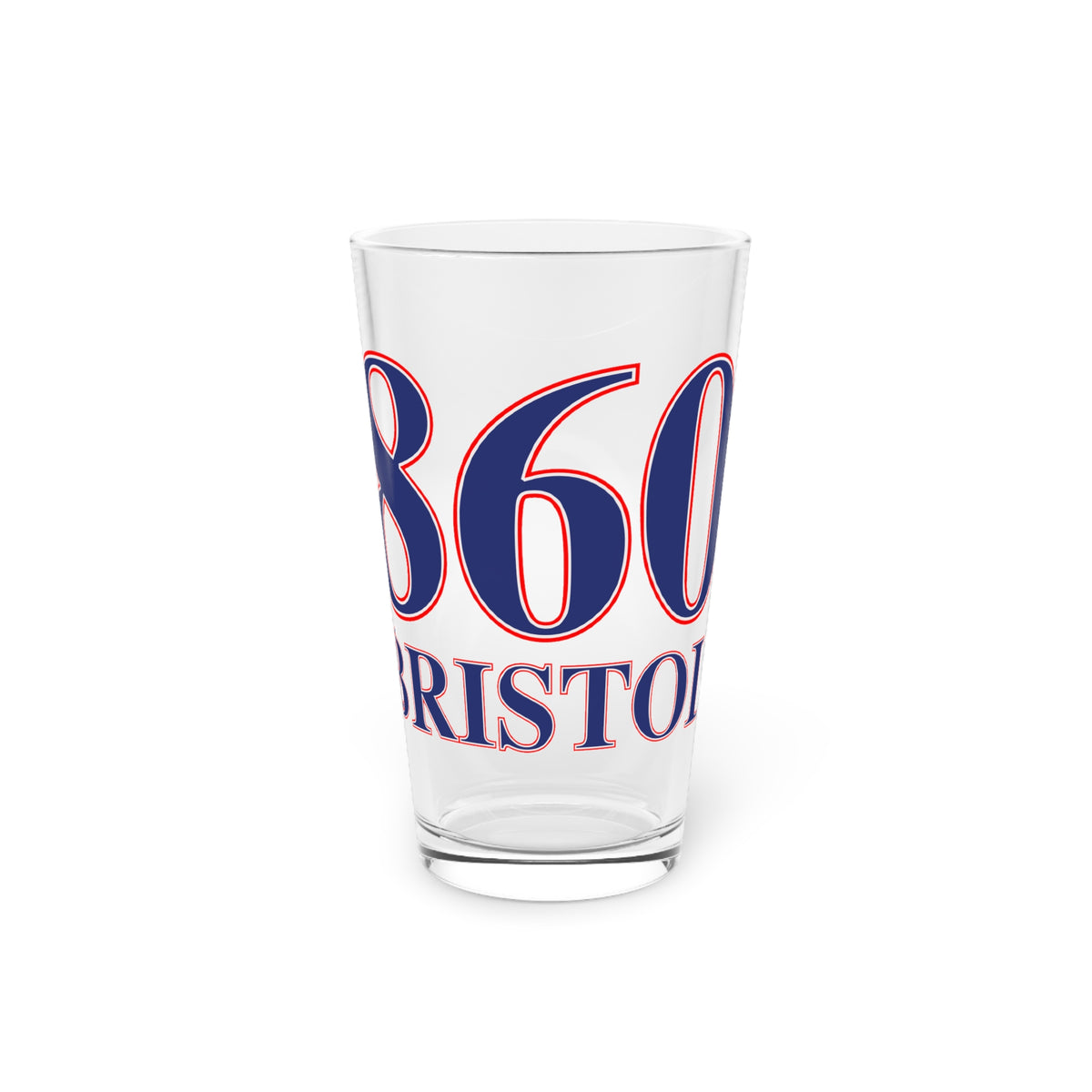 860 Bristol Red, White & Blue Pint Glass, 16oz