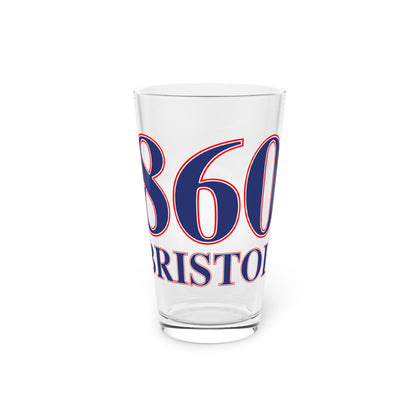860 Bristol Red, White & Blue Pint Glass, 16oz