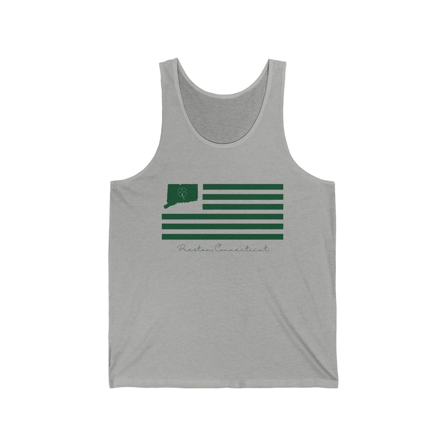 Preston Connecticut St. Patrick’s Day Flag Unisex Jersey Tank Top