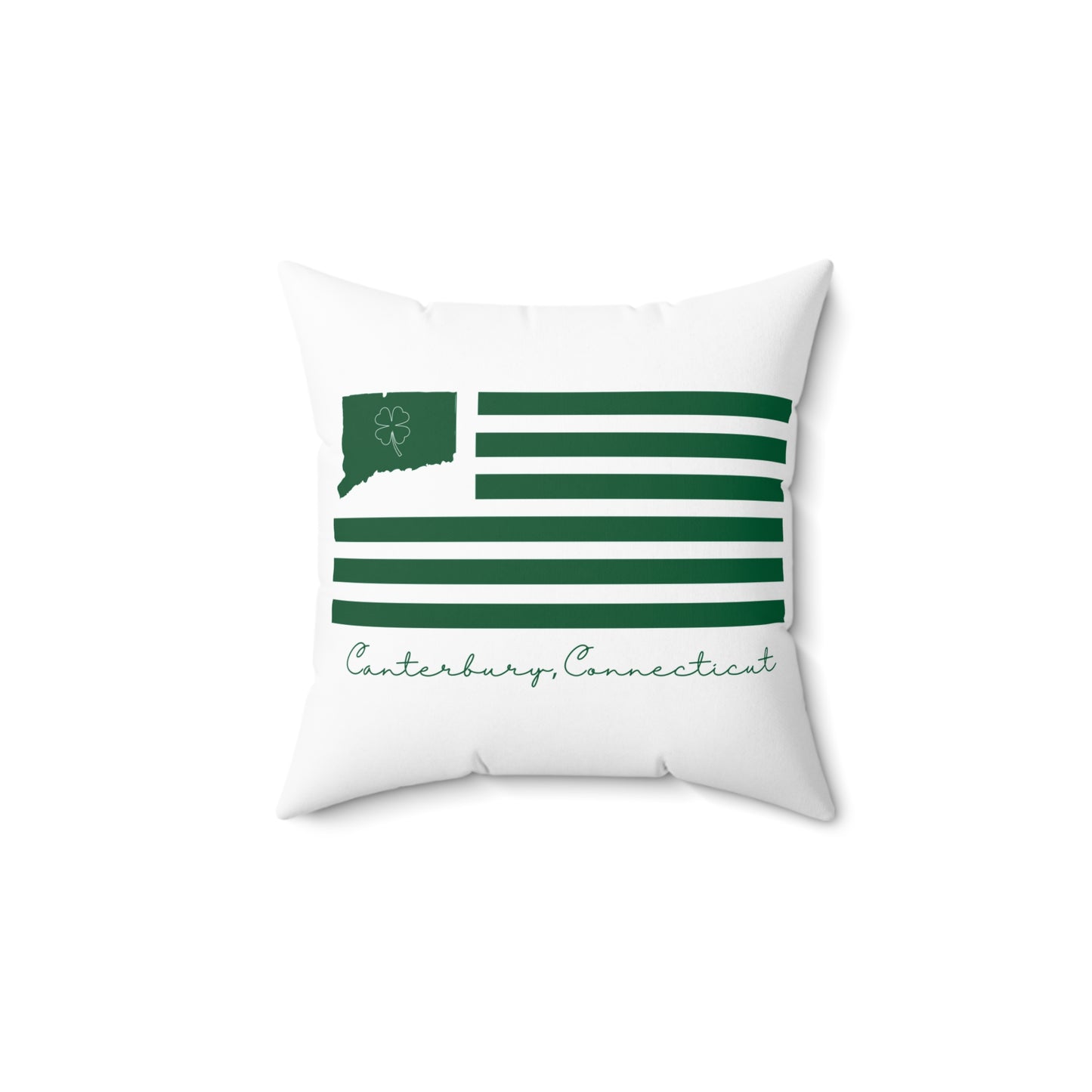 Canterbury Connecticut St. Patrick’s Day Flag Spun Polyester Square Pillow
