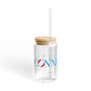 41 Tilt Connecticut Glass Can with Straw and Lid, 16oz