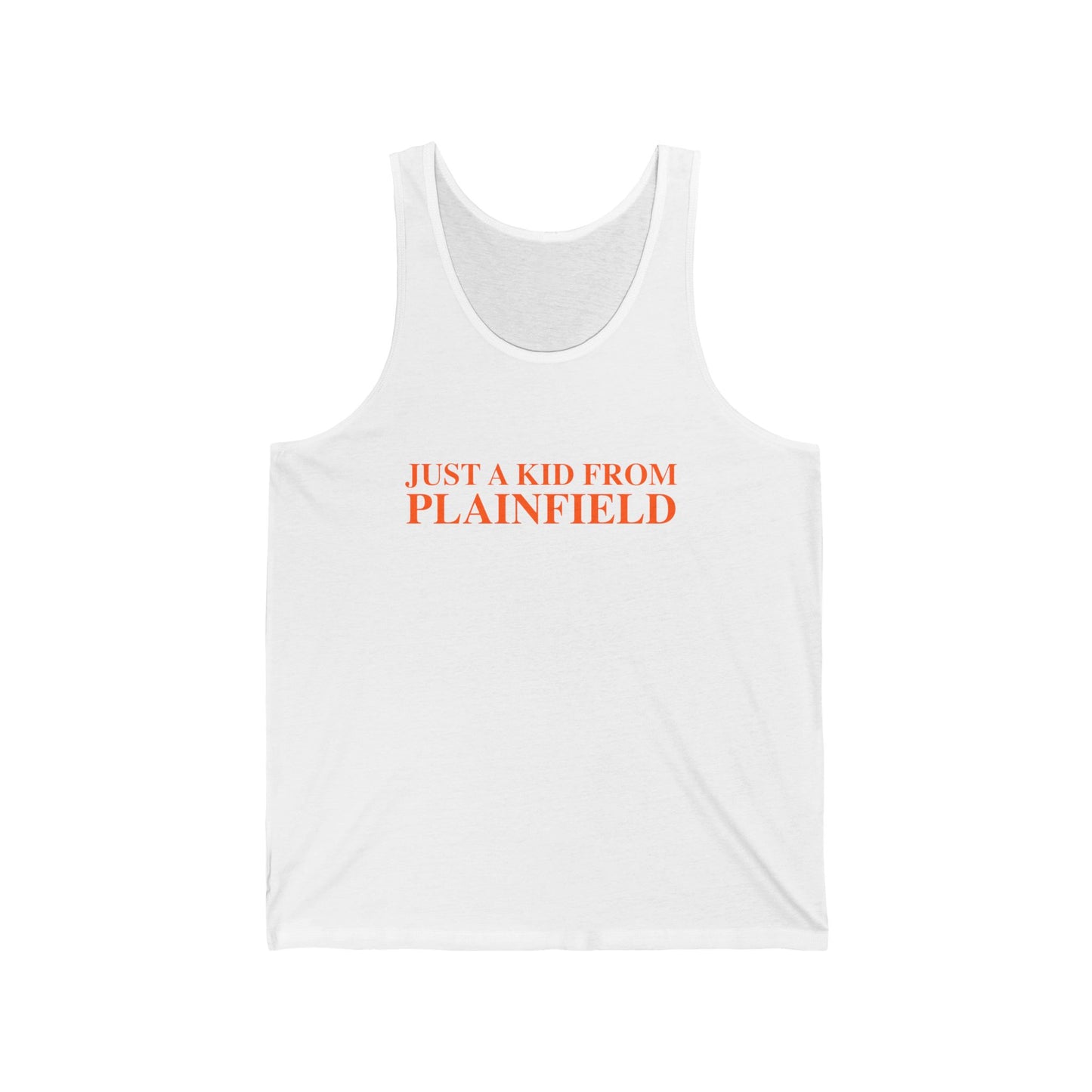 Just a kid from Plainfield Unisex Jersey Tank Top