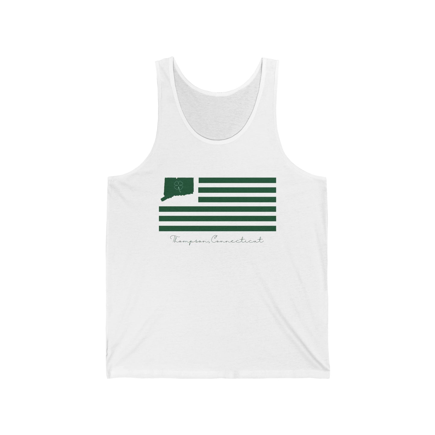 Thompson Connecticut St. Patrick’s Day Flag Unisex Jersey Tank Top