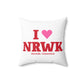 I Heart NRWK Spun Polyester Square Pillow
