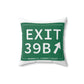 Vintage Exit 39B Merritt Parkway Sign Spun Polyester Square Pillow