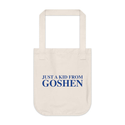 Just a kid from Goshen Organic Canvas Tote Bag