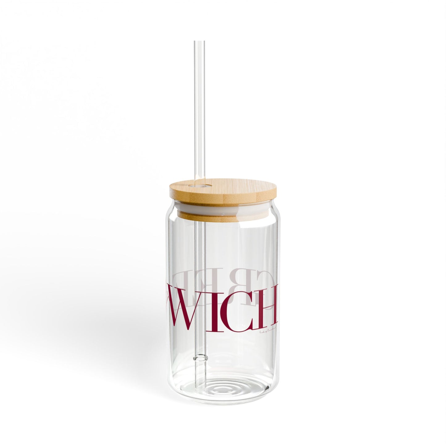 41 Tilt Greenwich Glass Can with Straw and Lid, 16oz