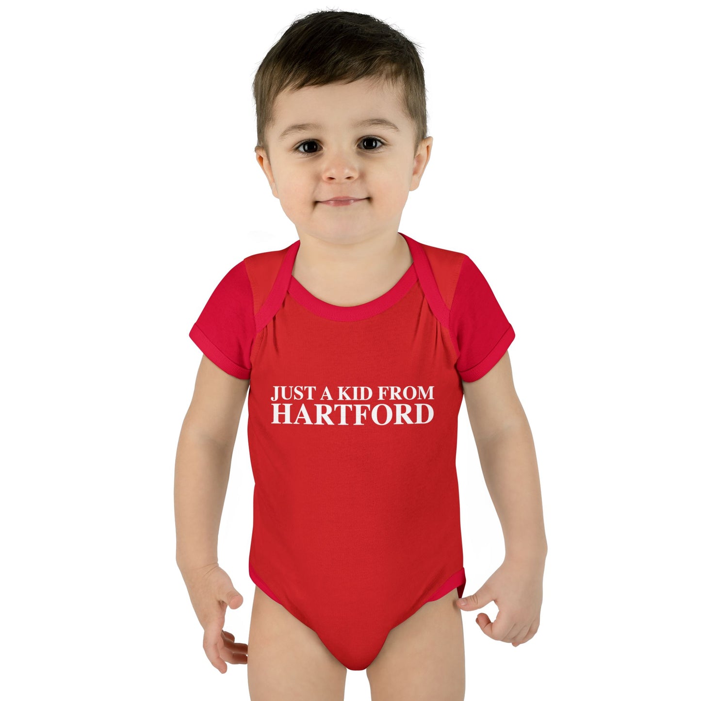 Just a kid from Hartford Infant Baby Rib Bodysuit