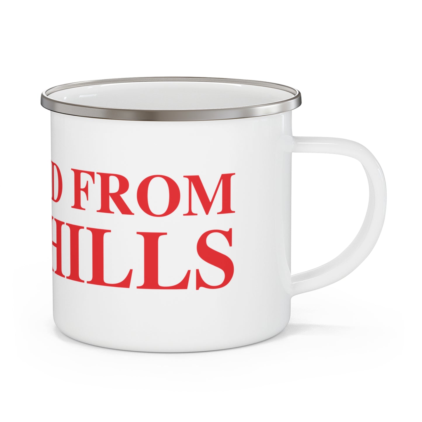 Just a kid from Lake Hills Enamel Camping Mug