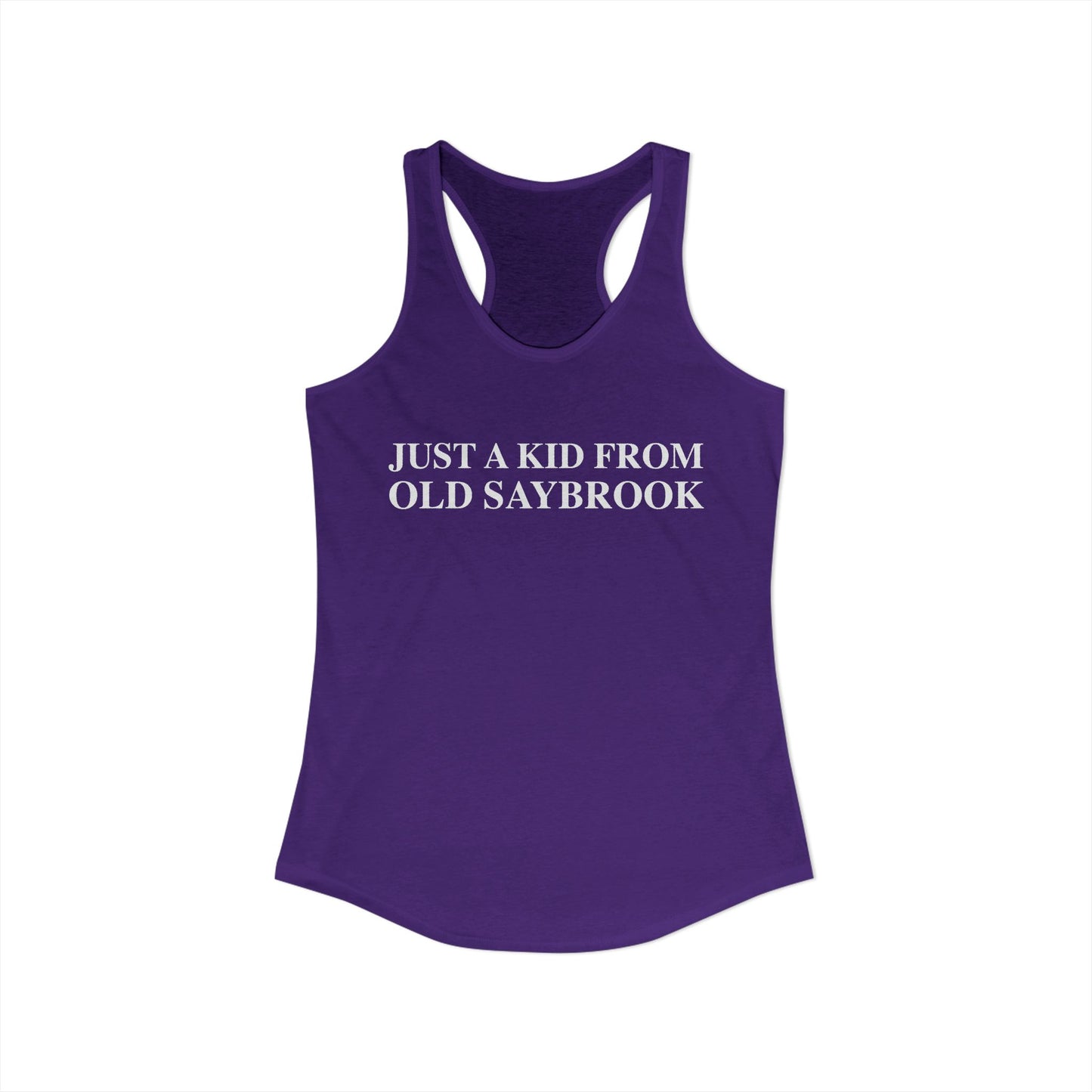 Just a kid from Old Saybrook Women's Ideal Racerback Tank Top