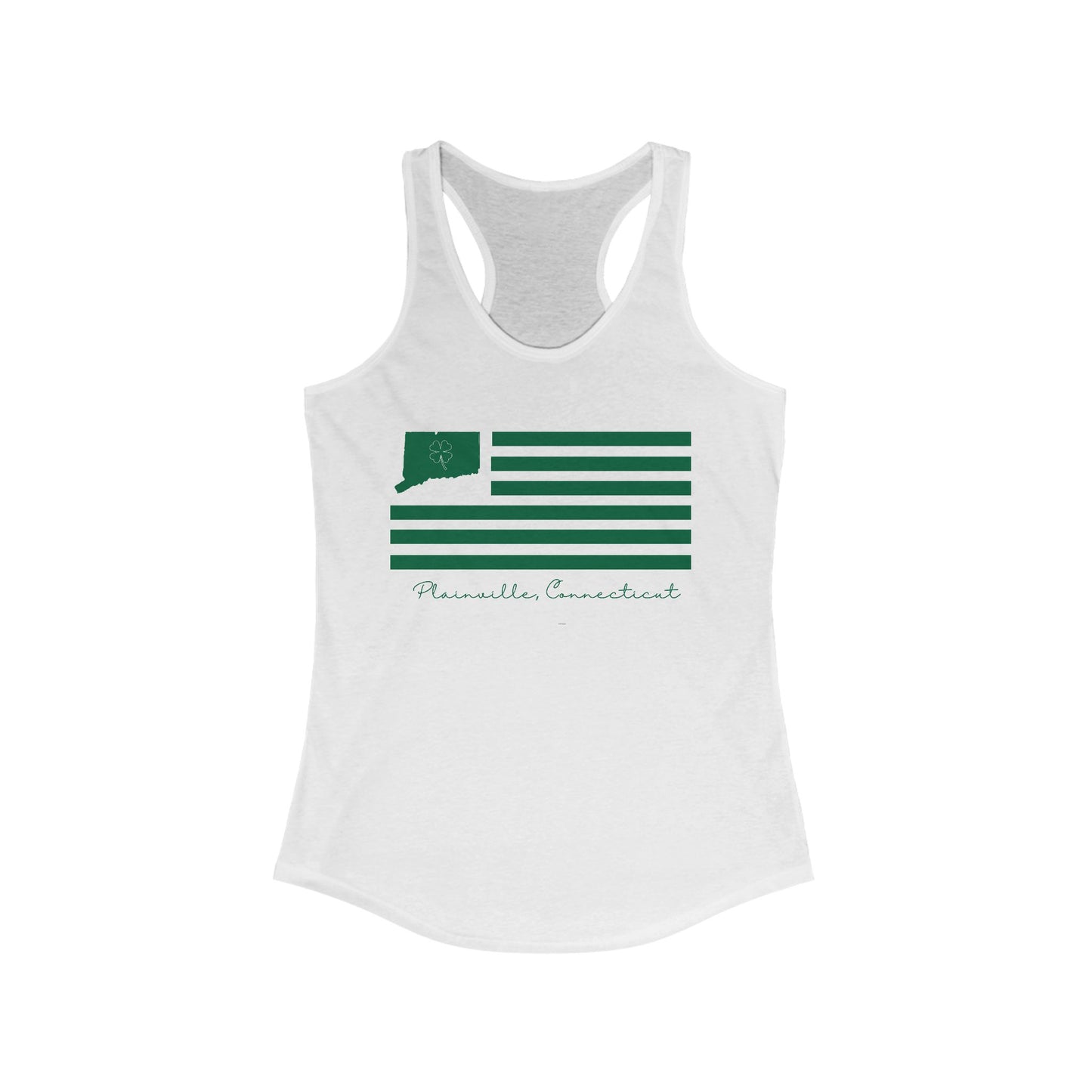 Plainville Connecticut St Patrick’s Day Flag Women's Ideal Racerback Tank Top