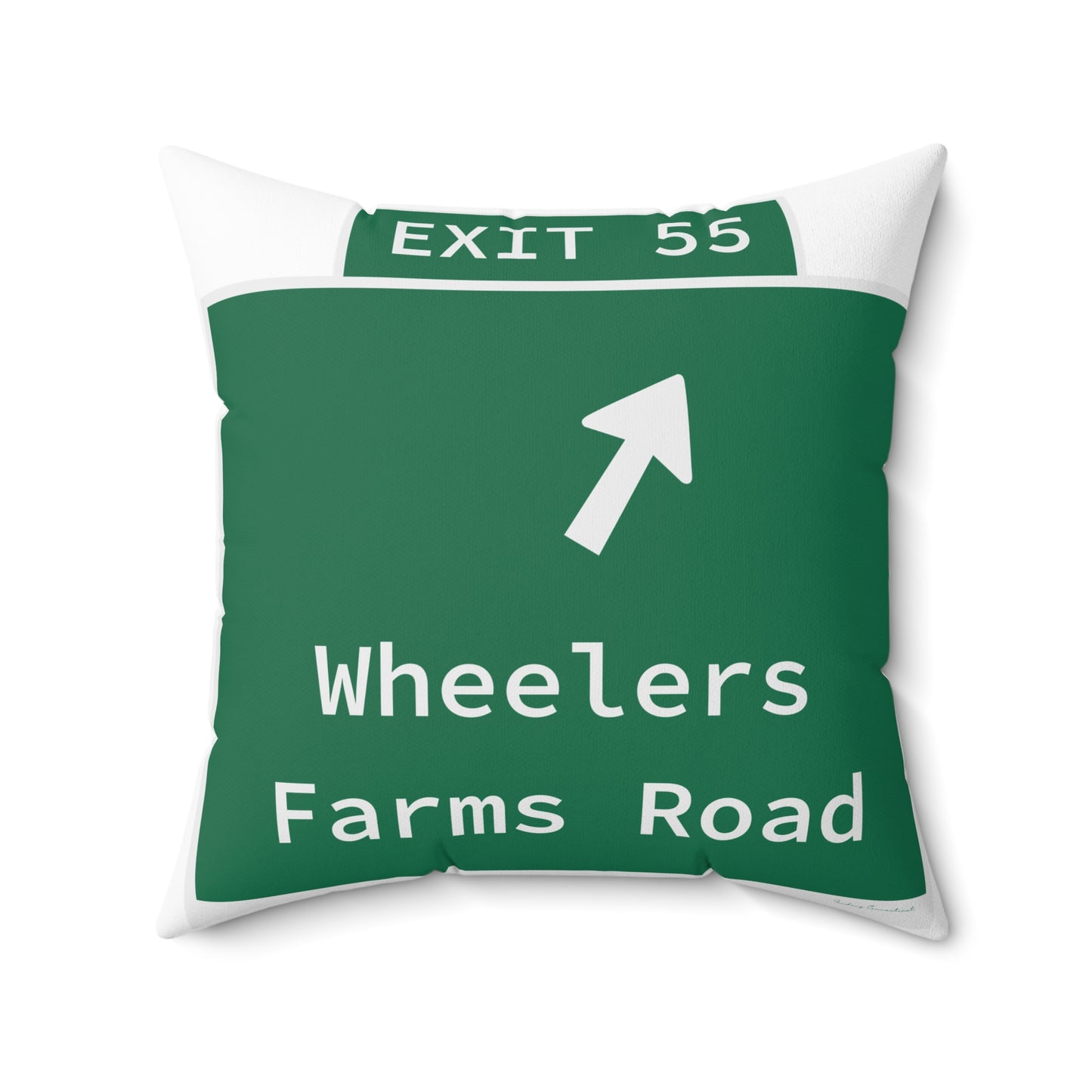 Vintage WCP Exit 55 Sign Spun Polyester Square Pillow