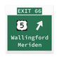 Vintage WCP Exit 66 Sign Matte Canvas, Stretched, 1.25"