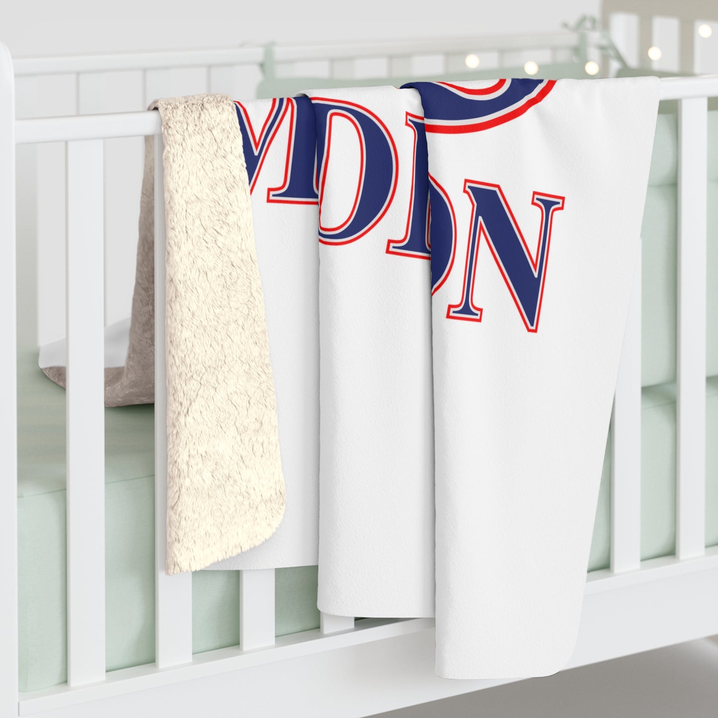 203 Madison Red White & Blue Sherpa Fleece Blanket