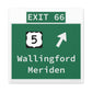 Vintage WCP Exit 66 Sign Matte Canvas, Stretched, 1.25"