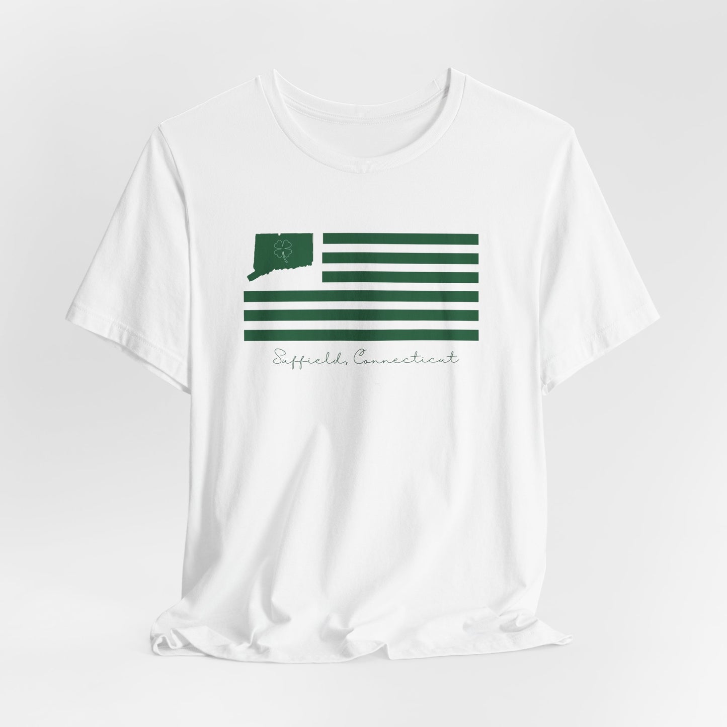 Suffield Connecticut St. Patrick’s Day Flag Unisex Jersey Short Sleeve T-Shirt