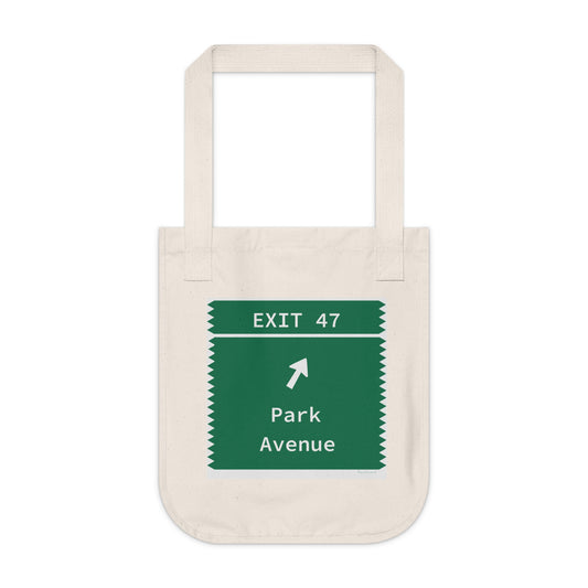 Vintage Merritt Parkway Exit 47 Sign Organic Canvas Tote Bag