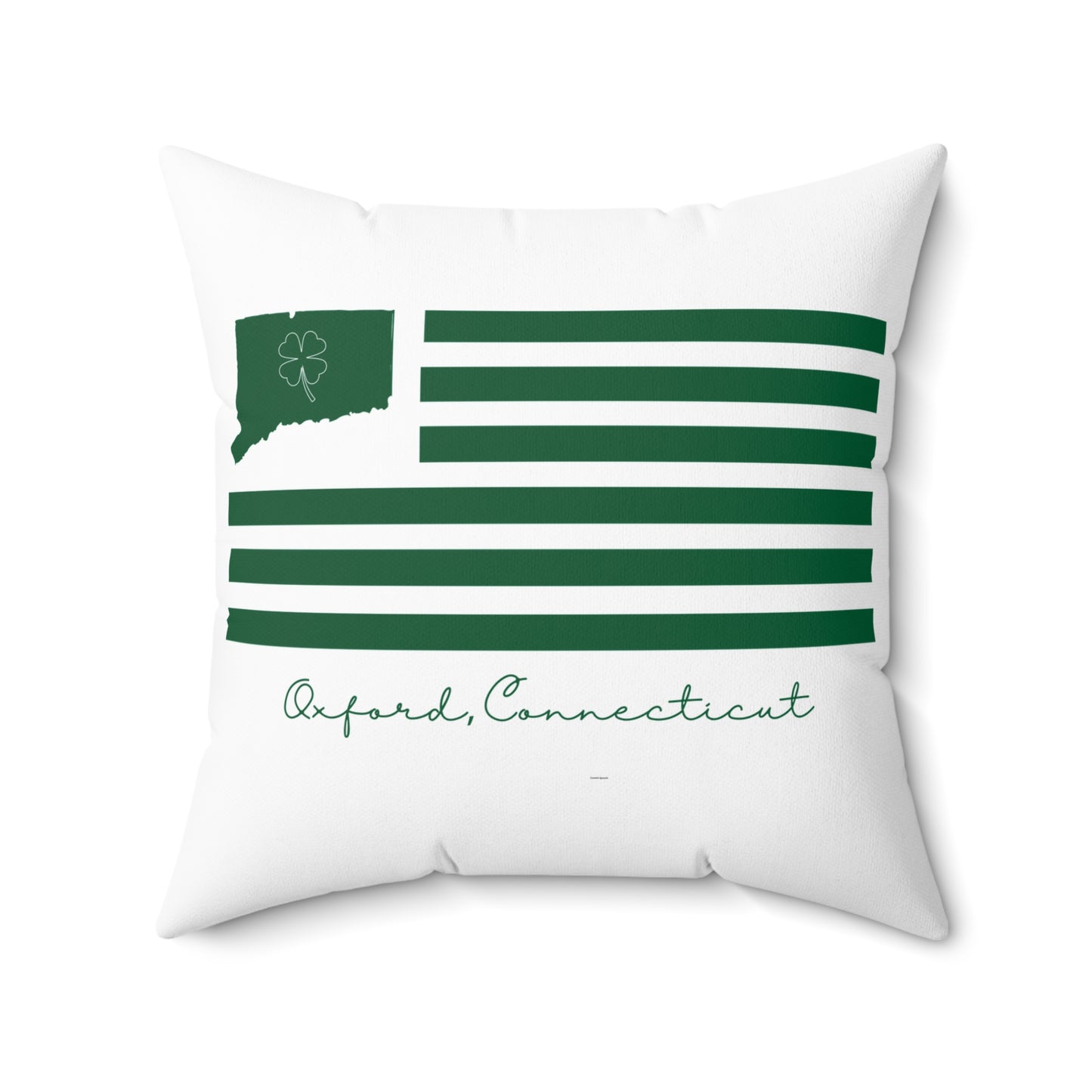 Oxford Connecticut St. Patrick’s Day Flag Spun Polyester Square Pillow