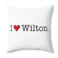 I Heart Wilton. Spun Polyester Square Pillow