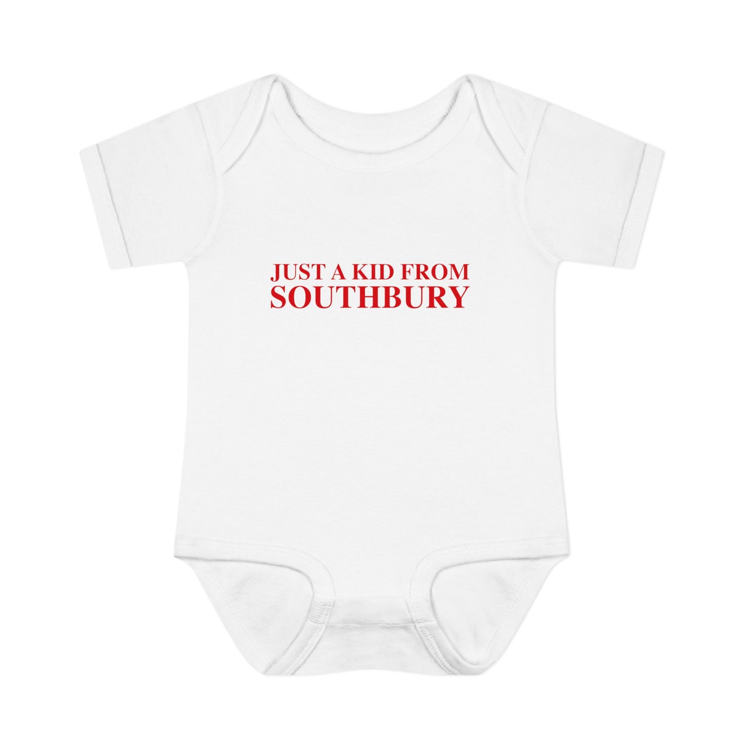 Just a kid from Southbury Infant Baby Rib Bodysuit
