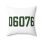 06076 Union Connecticut Zip Code Spun Polyester Square Pillow