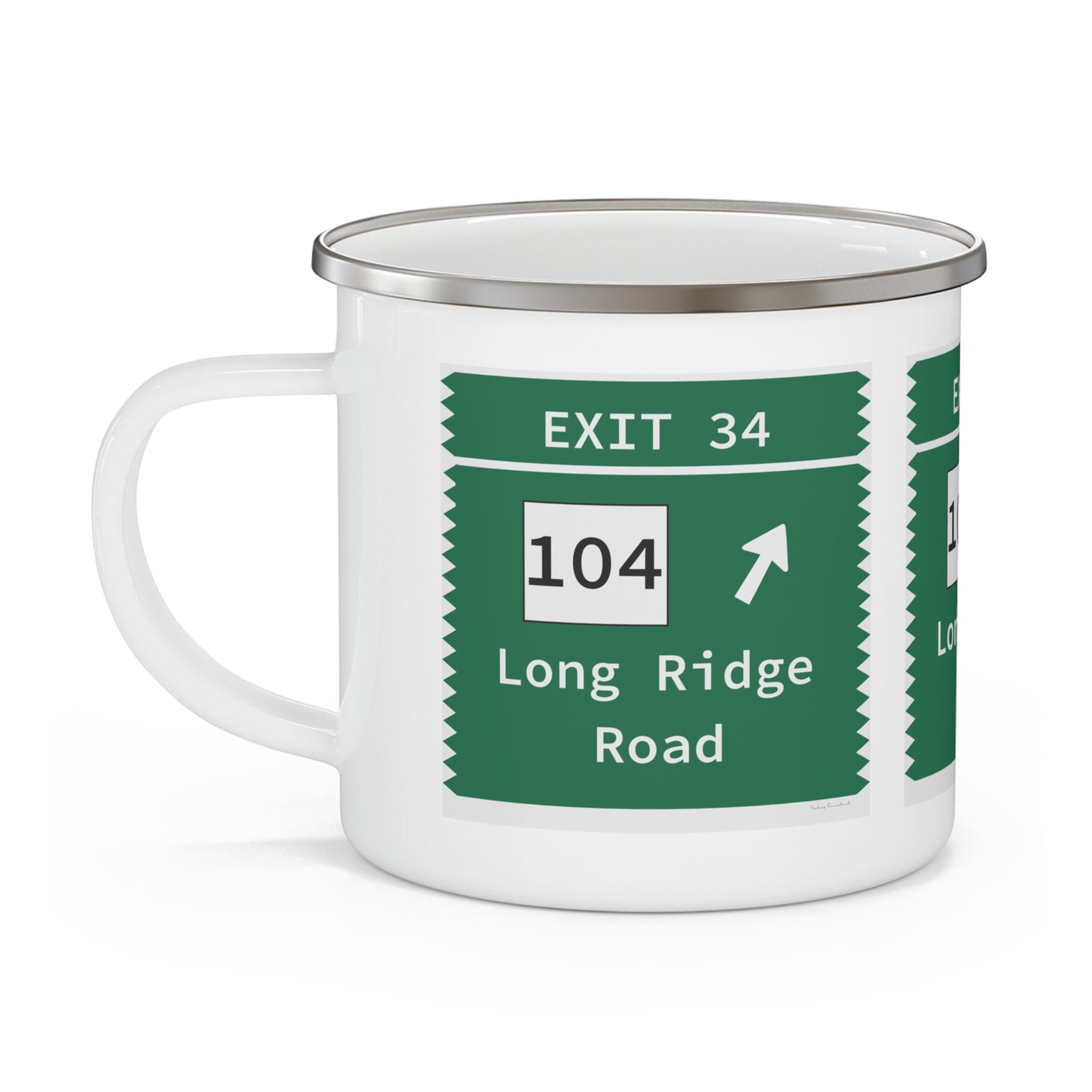 Vintage Merritt Parkway Exit 34 Sign Enamel Camping Mug