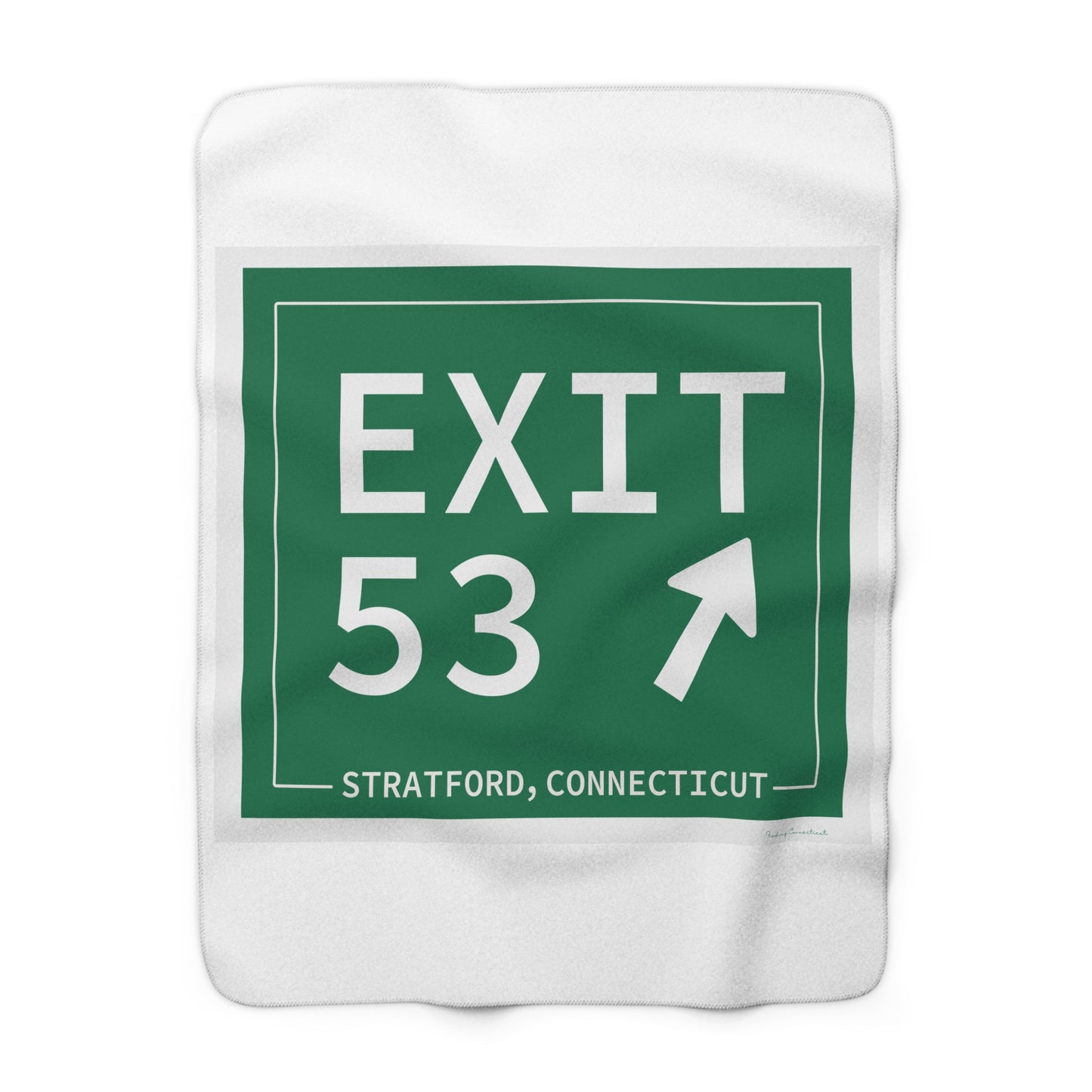 Vintage Exit 53  Merritt Parkway Sign Sherpa Fleece Blanket