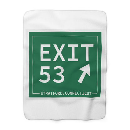 Vintage Exit 53  Merritt Parkway Sign Sherpa Fleece Blanket