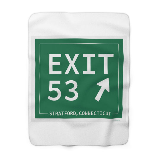 Vintage Exit 53  Merritt Parkway Sign Sherpa Fleece Blanket