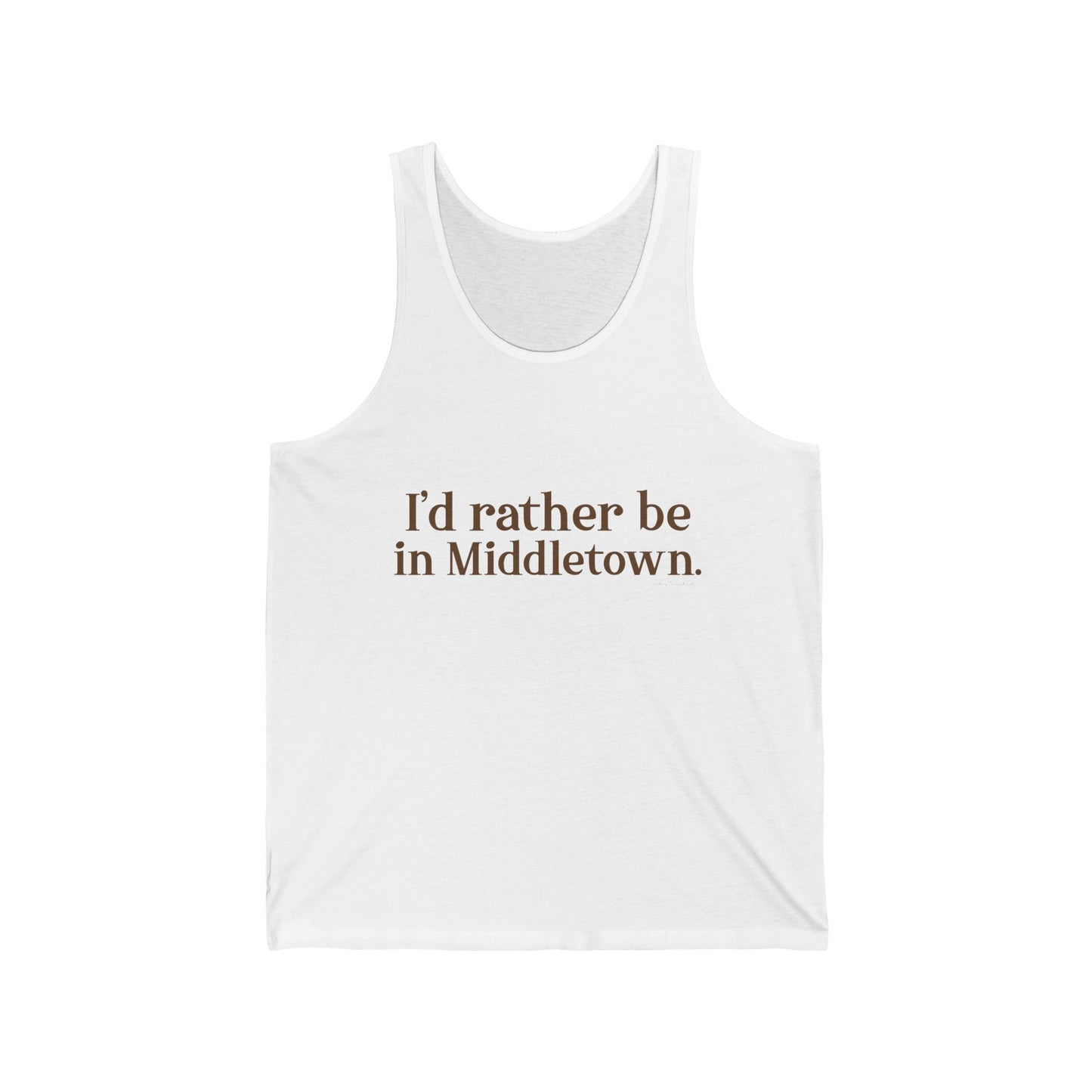 I'd rather be in Middletown Unisex Jersey Tank