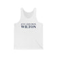 Just a kid from Wilton Unisex Jersey Tank Top