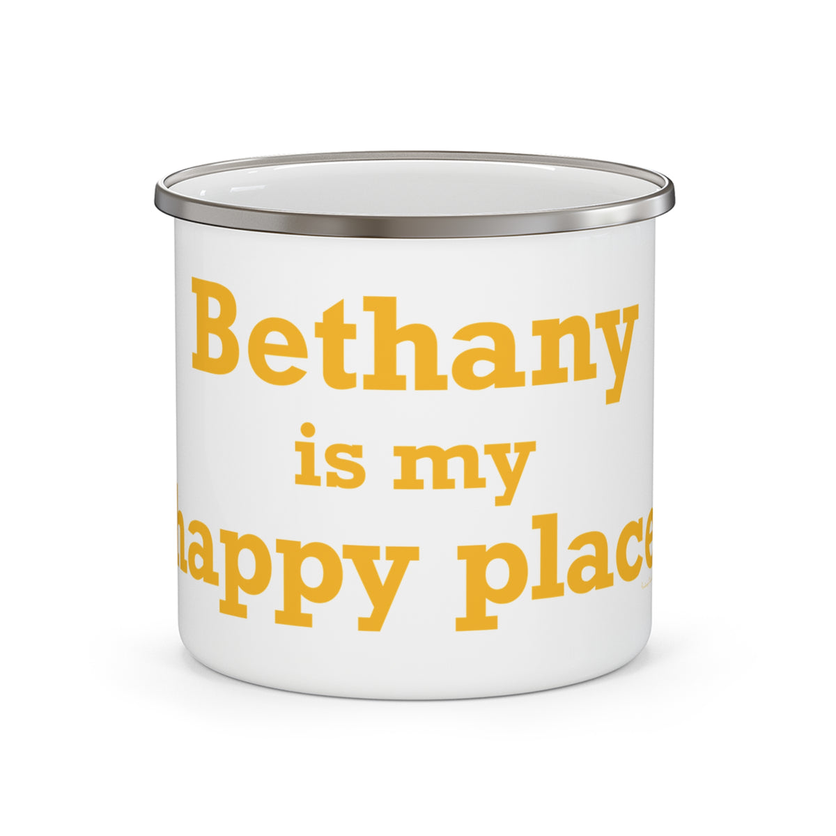 Bethany is My Happy Place Enamel Camping Mug
