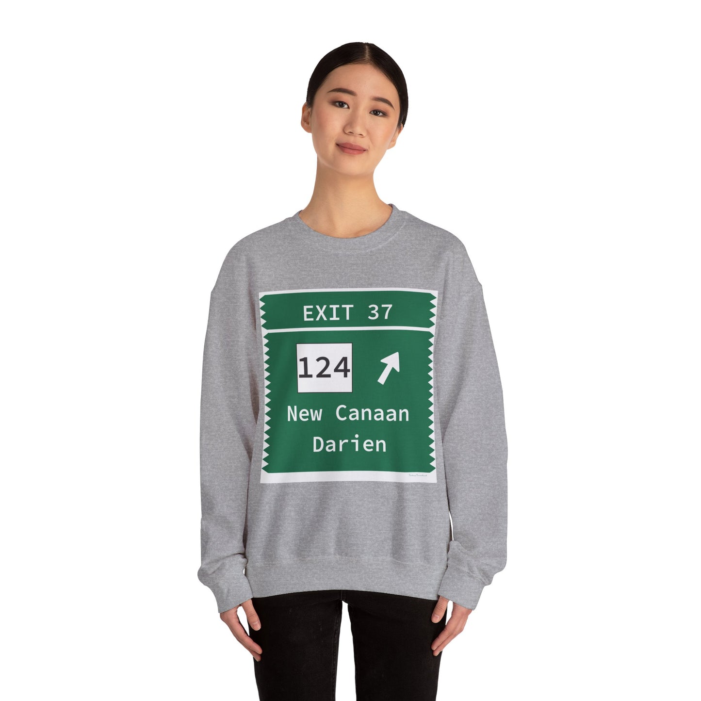 Vintage Merritt Parkway Exit 37 Sign Unisex Heavy Blend™ Crewneck Sweatshirt