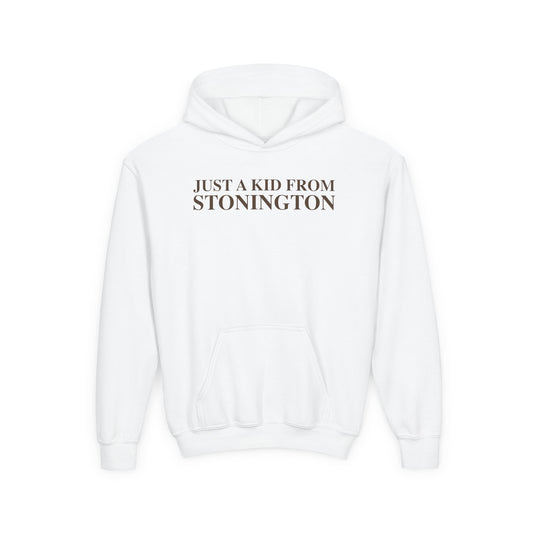 Just a kid from Stonington Youth Heavy Blend Hooded Sweatshirt