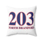 203 North Branford Red White & Blue  Sherpa Fleece Blanket Spun Polyester Square Pillow