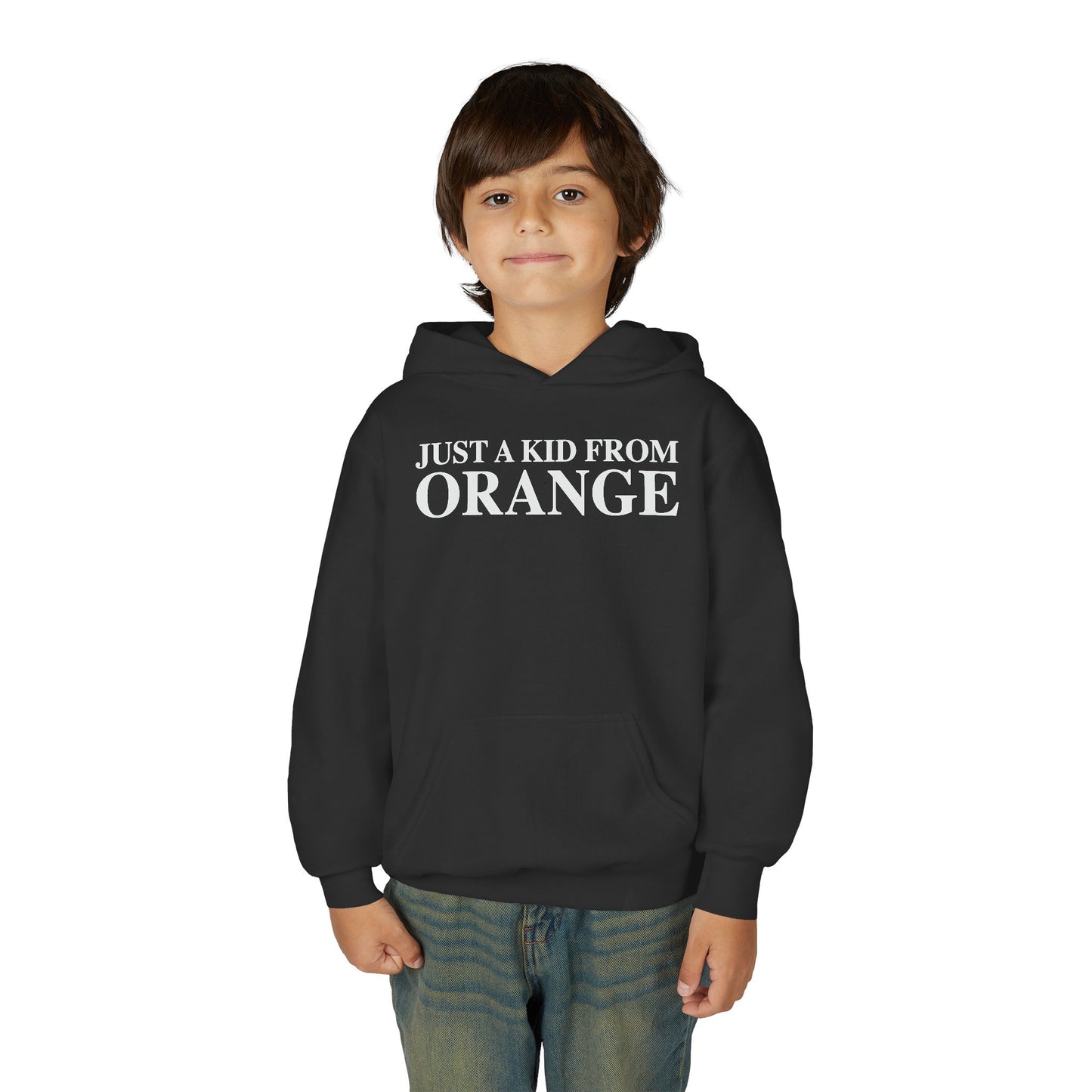 Just a kid from Orange Youth Heavy Blend Hooded Sweatshirt