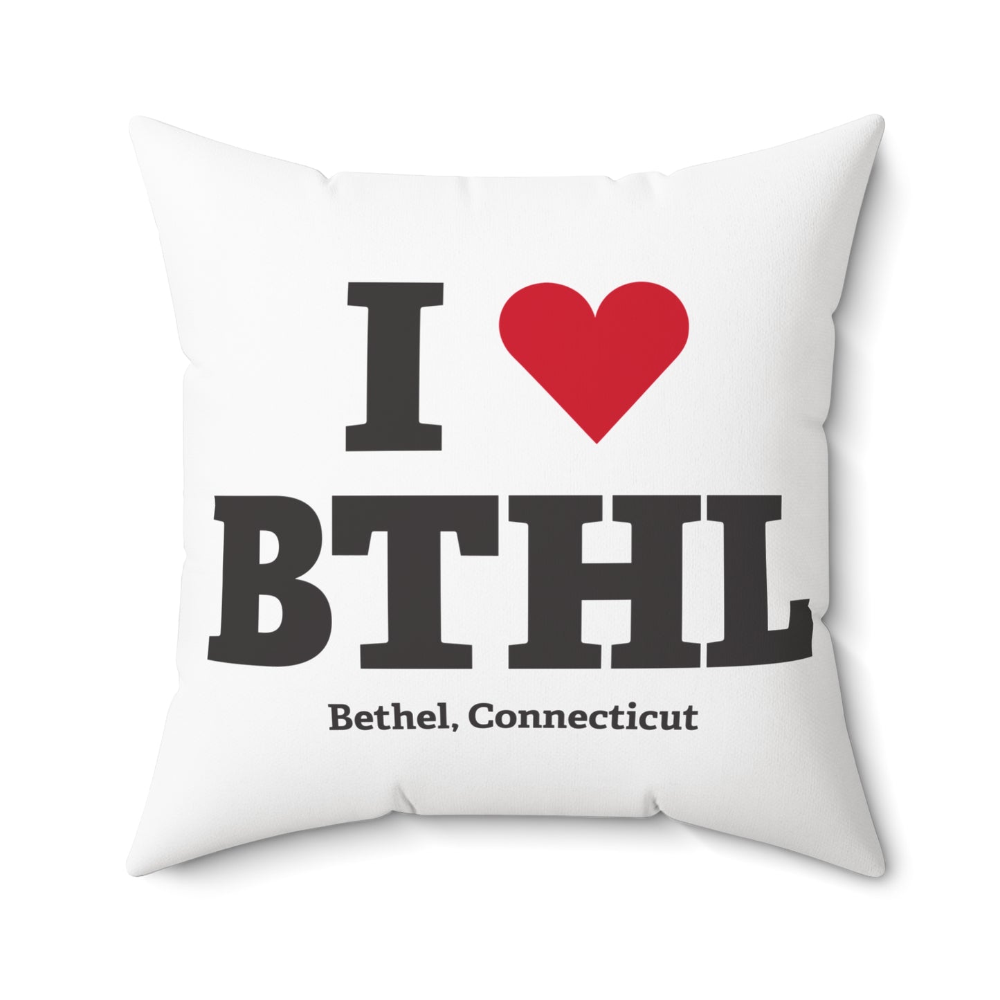 I Heart BTHL Spun Polyester Square Pillow