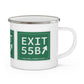 Vintage Exit 55B WCP Sign Enamel Camping Mug