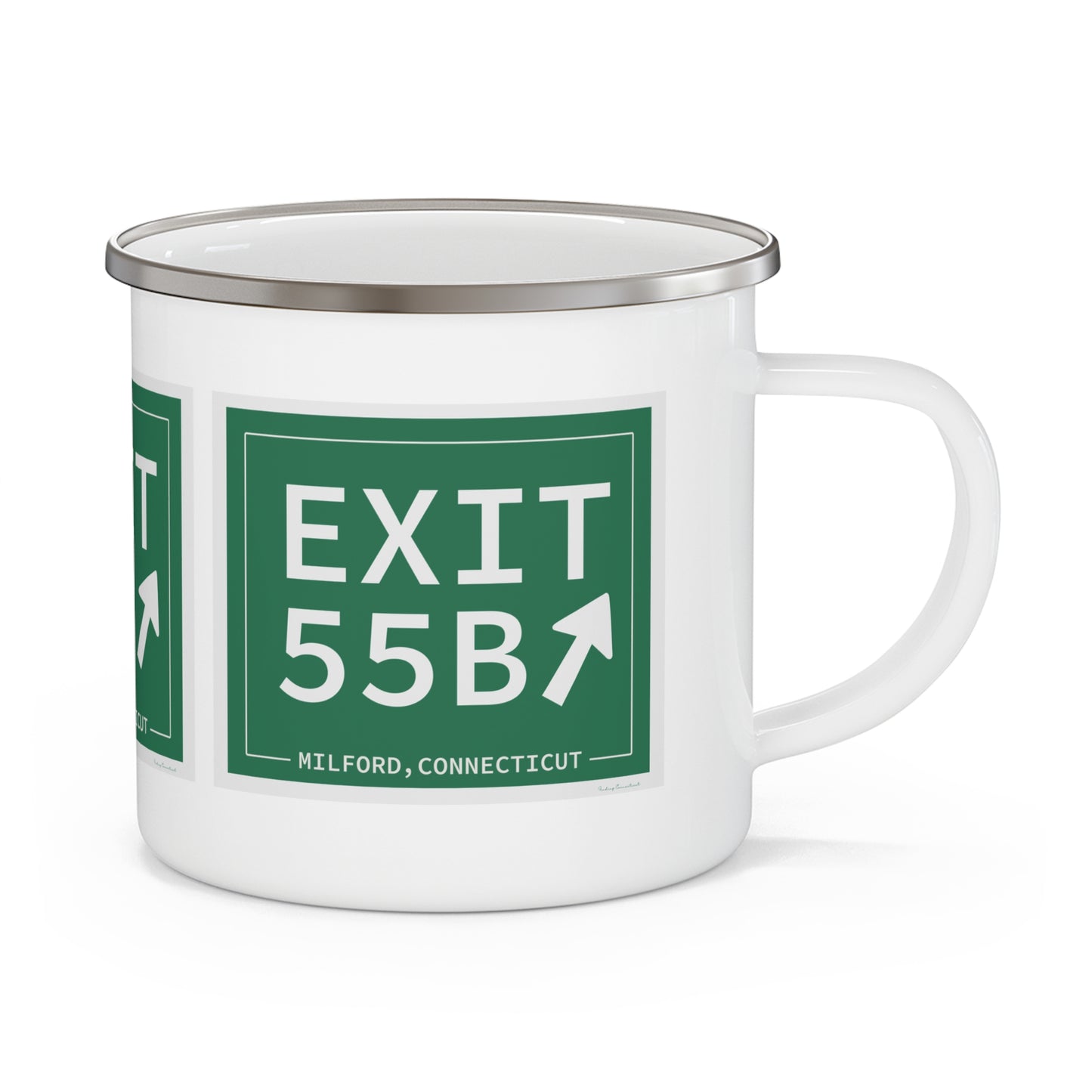 Vintage Exit 55B WCP Sign Enamel Camping Mug