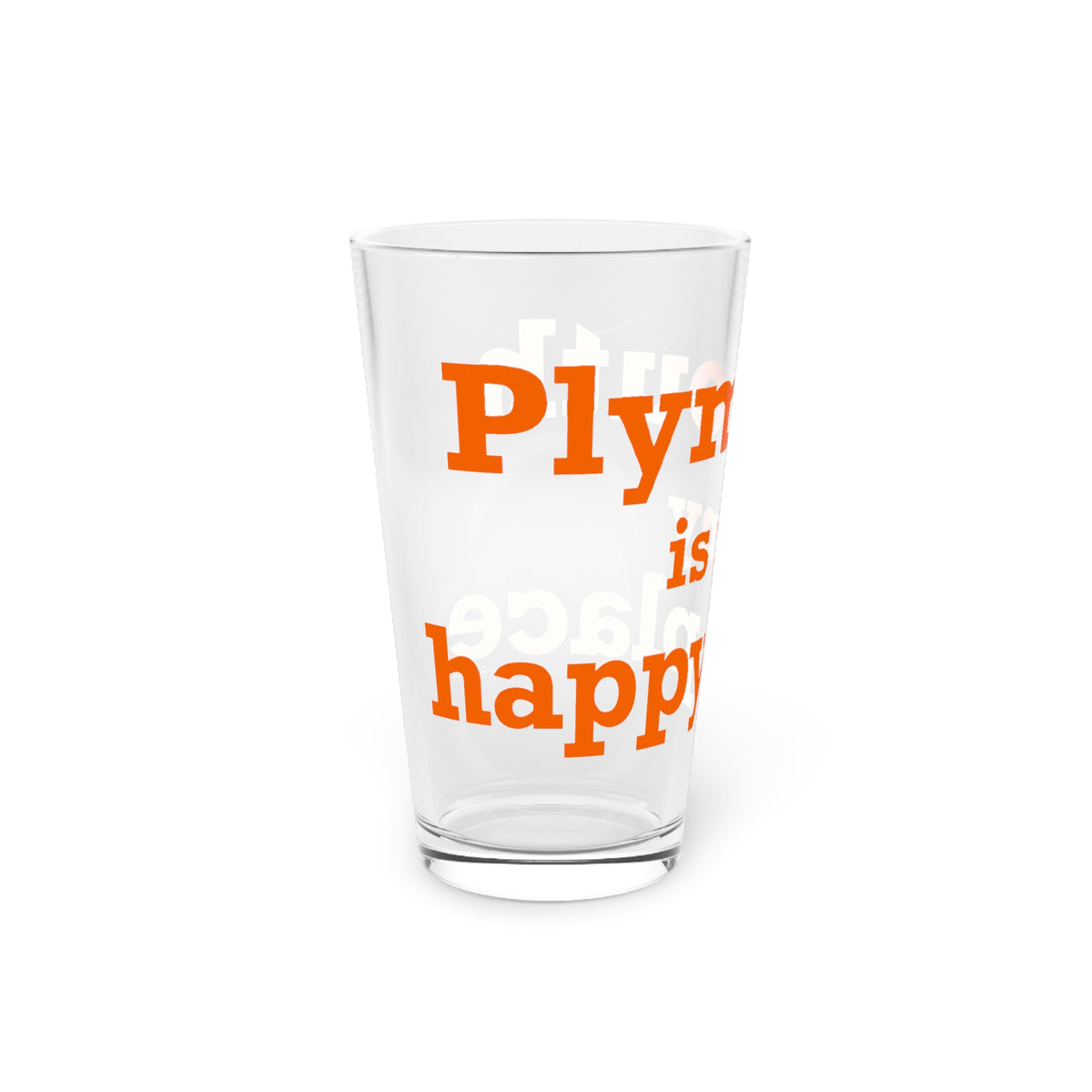 Plymouth is My Happy Place Pint Glass, 16oz
