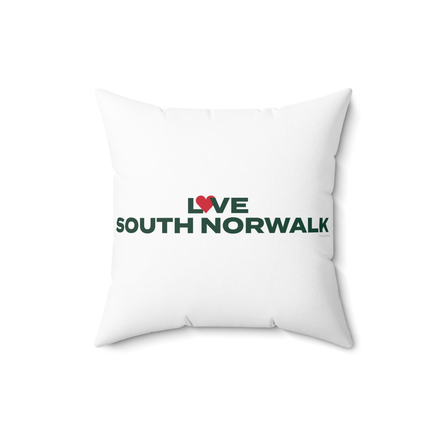 Love South Norwalk Spun Polyester Square Pillow