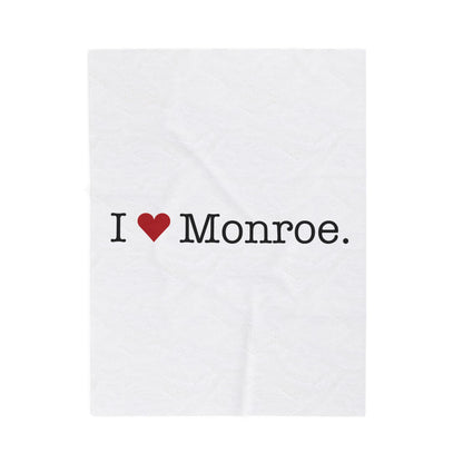 I Heart Monroe. Velveteen Plush Blanket