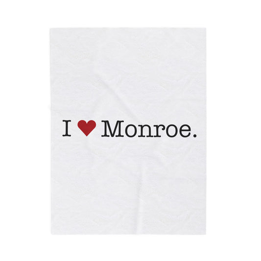 I Heart Monroe. Velveteen Plush Blanket