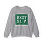 Vintage Exit 51  Merritt Parkway Sign Unisex Heavy Blend™ Crewneck Sweatshirt