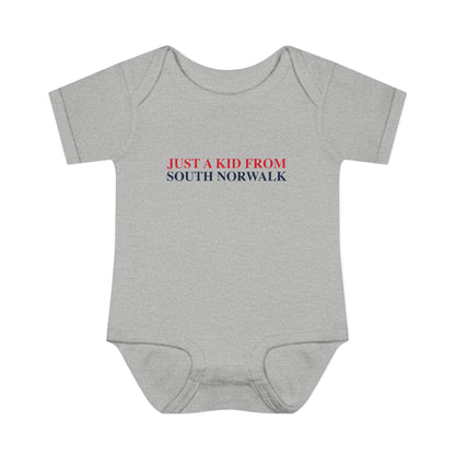 Just a kid from South Norwalk Infant Baby Rib Bodysuit